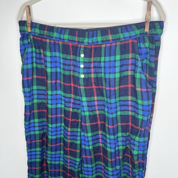 NWT Aerie Flannel Skater Plaid Pajama Pant Green & Blue Woman’s Size Large - Picture 4 of 9